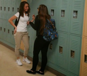 students at locker